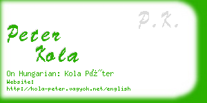 peter kola business card